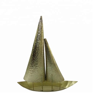 Table de maison décorative fer métal martelé bateau objet décoratif décor personnalisé Art grand métal acier inoxydable voile bateau Sculpture - Product Image 2