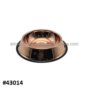 Cuenco de cobre martillado a mano indio para decoración del hogar, cuenco moderno para perros negro de la mejor calidad, cuenco y comederos para mascotas - Product Image 4