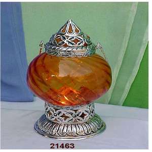 Candelabro de farol decorativo de cristal naranja para mesa de boda, candelabros de cristal a granel para decoración del hogar - Product Image 2