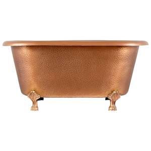Nickel 1080 X 420 MM Luxury Copper Baby Bathtub 16 Gauge Polished Hammered Exterior Antique Bathtub with Hot Tub Features - Product Image 1