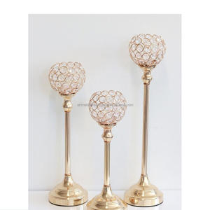 Bougeoir plaqué nickel doré, nouveau support de bougie en métal pour décoration de mariage et d'événements, Style nouveau - Product Image 2