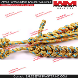 Aiguillette-cordón de hombro para mano derecha, color dorado y azul - Product Image 4