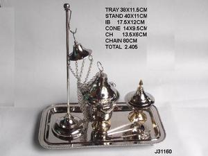 Nickel Plated Brass <b>Incense</b> <b>Holder</b> for <b>Incense</b> <b>Sticks</b> Bakhoor Brass Bakhoor Burner Brass With Nickel Finish - Product Image 5