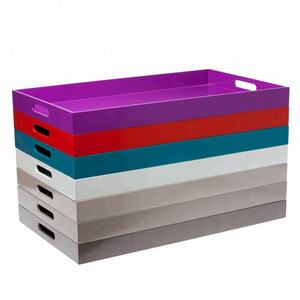 ถาดเสิร์ฟไม้ไผ่เคลือบสี่เหลี่ยมผืนผ้าสีดำถาดสำหรับตกแต่งอย่างหรูหรา - Product Image 6