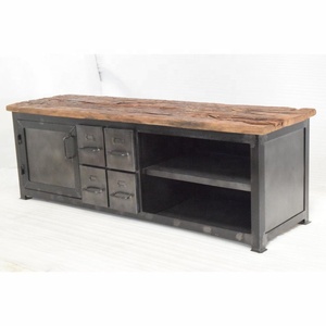 Mueble de TV de Vídeo Bajo hecho a mano clásico de calidad superior muebles de madera de estilo Vintage Industrial moderno para el hogar sala de estar - Product Image 1