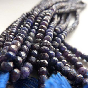 Joyería de zafiro teñida, collar, pendientes, cuentas de piedra sueltas, facetadas, cuentas de piedras preciosas naturales, hebras - Product Image 5