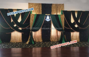 ฉากหลังงานแต่งงานคัตเอาท์แสงฉากหลังสีแดงปักม่านฉากหลังงานแต่ง - Product Image 4