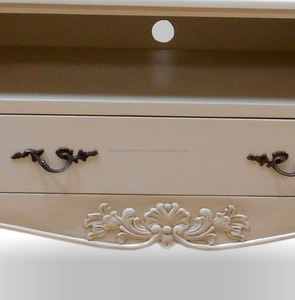 ห้องนั่งเล่นบ้านเฟอร์นิเจอร์ไม้สีขาวทีวียืนสไตล์ฝรั่งเศส - Product Image 4