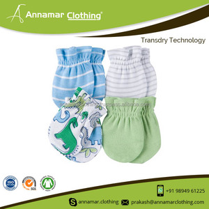 Hot Winter Sale Latest Style Custom Printed OEM Organic Cotton Soft Scratch Free Baby Mittens - Product Image 4