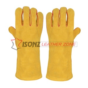Guante de soldadura de cuero de ante de vaca 35 Cm Ant Heat Anti Cut Guantes resistentes - Product Image 6