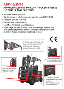 Chariot élévateur électrique à levage élevé avec mécanisme hydraulique Types de pinces à rouleaux de papier d'entrepôt Garantie - Product Image 3