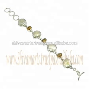 Hot Sale 925 Sterling <b>Silver</b> <b>Bracelet</b> Multi Gemstone Pearl <b>Charm</b> <b>For</b> Parties Gifts Wholesale <b>Silver</b> Jewelry Bangles Supplier - Product Image 2