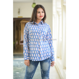 Camisas de Diseño Hechas a Mano en India para Mujer, Camisas de Algodón para Mujer - Product Image 3