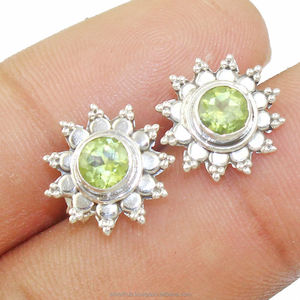 925สเตอร์ลิงเงินแฟนซีเครื่องประดับต่างหู925รอบตัดเรือนพลอยเพอริโดสไตล์คลาสสิกของขวัญที่สมบูรณ์แบบของเธอ - Product Image 1