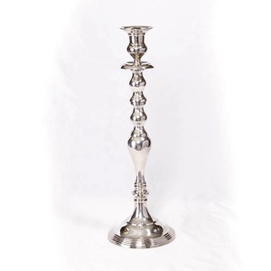 Bougeoir en métal sur pied haut et bon marché, style royal, cinq bras, candélabre en métal nickelé, support de bougeoir - Product Image 4