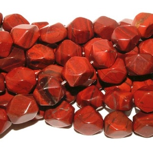 Pépite de jaspe rouge de haute qualité à facettes dégringolé pierres précieuses percées collier de guérison en cristal naturel à brin complet grossiste - Product Image 1