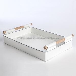 Khay thép không gỉ với da xử lý nhà decore và bảng decore khay để phục vụ thực phẩm - Product Image 6