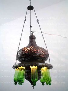 BR211 Antique Style Islamic <b>Green</b> <b>Chandelier</b> Hanging Light Fixture Pendant Lights - Product Image 2