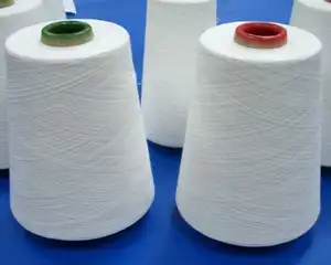100% spun polyester yarn 42/2 ring and TFO quality, heat-set