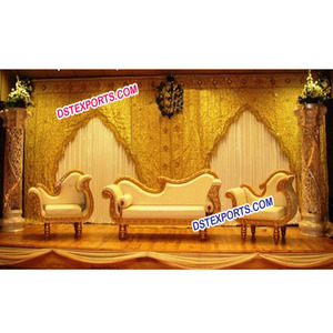 Boda elegante oro muebles última indio de diseño de la boda de oro sofá boda arco tipo de decoración - Product Image 1