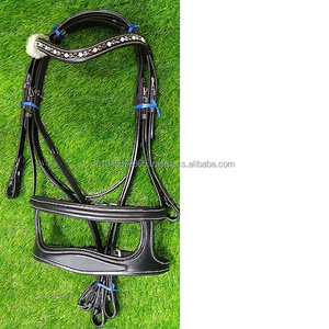 Bride anatomique en cuir de haute qualité avec bande de front en cristal nouvel accessoire de bride de cheval - Product Image 1