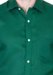 Camisa informal para hombre, camisa masculina con costura a mano, hecha a mano, color liso, bolsillo frontal - Product Image 3