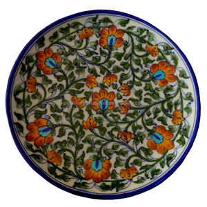 Platos Decorativos de Pared de Cerámica Azul, Arte Rajastaní - Product Image 1