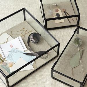 Boîte à bijoux en verre rectangle pour la décoration de la maison décoration de bureau décoration de mariage - Product Image 2