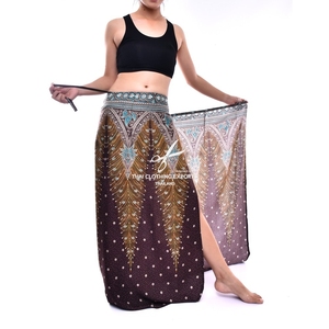 Pantalon sarong imprimé paon, pantalon portefeuille, pantalon de plage - Product Image 3