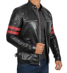 Veste en cuir de mouton souple 100% cuir, créez votre propre marque de veste en cuir/ Veste en cuir noir pour homme - Product Image 5