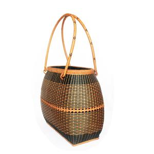 Bamboo <b>Handbag</b> with Liner Dual Handles/<b>Straps</b> <b>for</b> Easy Carrying - Product Image 2