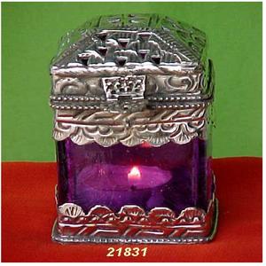 โลหะ Votive ที่ทําเองเฉพาะอย่างเฉพาะและเชิงเทียน Tealight งานแต่งงานตกแต่งทองเหลืองและแก้ว Votive - Product Image 2