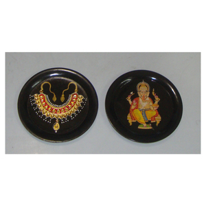 Handmade Black Marble <b>Painted</b> Decorative Plate - Product Image 1