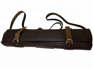 กระเป๋าใส่มีดสำหรับเชฟมืออาชีพ,กระเป๋าหนังสีน้ำตาลช็อกโกแลตแท้พรีเมี่ยมน้ำหนักเบา/มีดเชฟม้วนทำมือ - Product Image 2