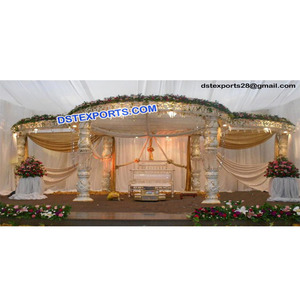 Moderno Juego de Mandap de Cristal para Bodas, Fabricante de Mandaps para Bodas Indias, Último Modelo de Mandap de Cristal de Fibra para Bodas, Decoración para Eventos en EE. UU. - Product Image 1