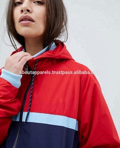 Estilo de moda a granel Mujer Amarillo Diseño largo Transpirable Nylon Anorak Cortavientos Chaquetas abrigo - Product Image 4