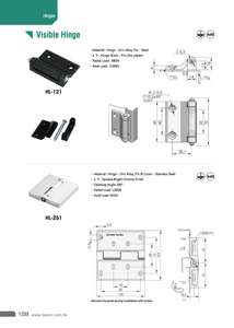บานพับแบบถอดได้ HL-121 สำหรับตู้ไฟฟ้าอุตสาหกรรม ติดตั้งมุม มองเห็นได้ - Product Image 2