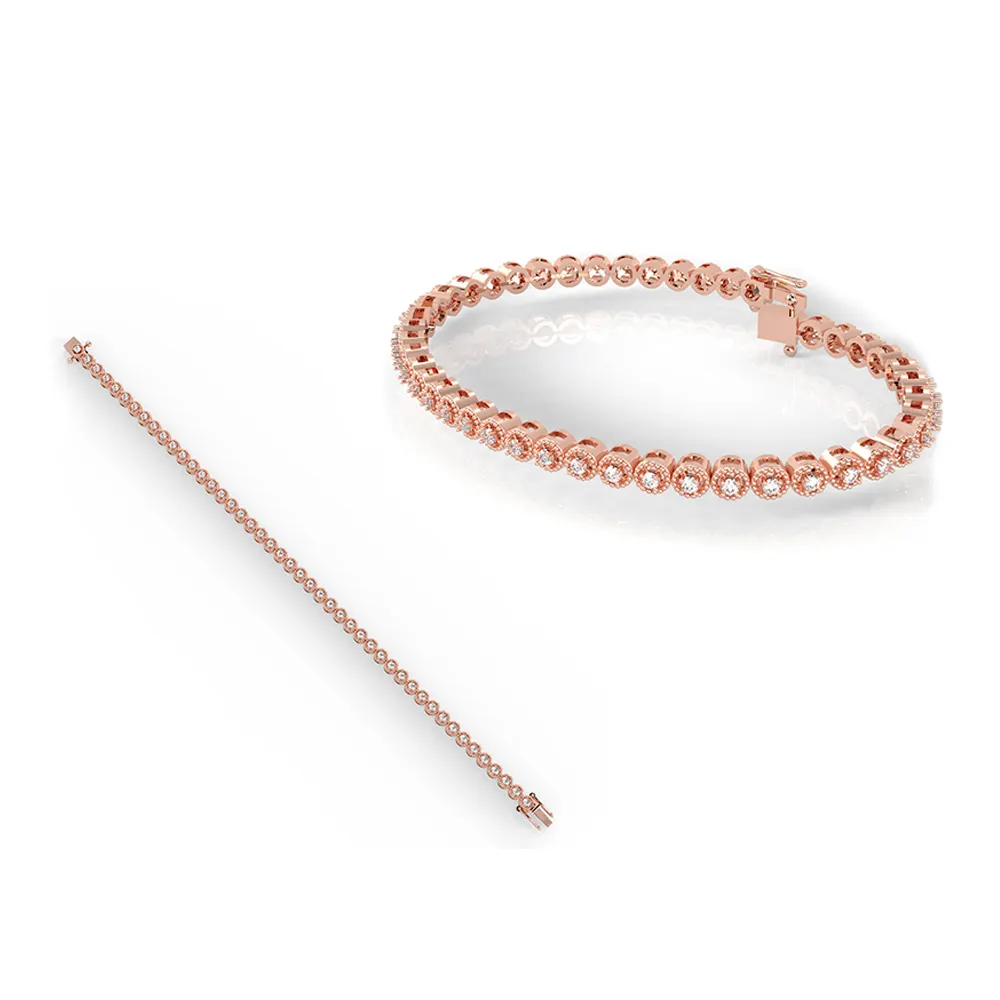 Braccialetto da donna con diamanti in oro rosa 18kt di qualità Premium bracciali da donna con bracciale in pietra naturale di qualità per le donne