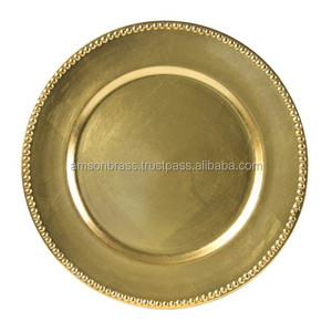 Placa de cargador de calidad superior Diseño de lujo Nuevo diseño Placa de cargador de metal decorativa Placa de cargador en relieve - Product Image 5