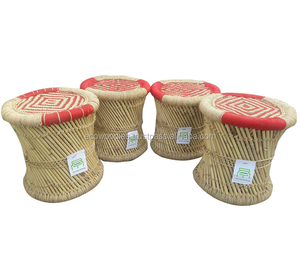 Taburete de bambú ecológico hecho a mano, taburete portátil, taburete de bambú sólido para restaurante, sala de estar, jardín, consola con incrustaciones de hueso - Product Image 1