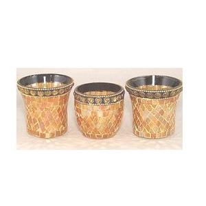 Candelabro de mosaico rosa de vidrio transparente, soporte de vela de mosaico decorativo para fiesta - Product Image 6