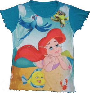 Girls Fancy Printed T-Shirt Flare Sleeve Pocket Tirupur OEM Trendy Kids Clothing Bulk Manufacturer India - Product Image 3