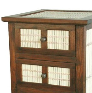 Table de chevet en bois de teck, meuble d'intérieur indonésien, ensemble de chambre à coucher - Product Image 4