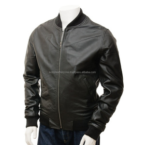 2020 chaqueta de bombardero de cuero negro de diseño de moda Unisex de talla grande impermeable poliéster invierno cuello de piel de oveja bolsillo con cremallera - Product Image 1