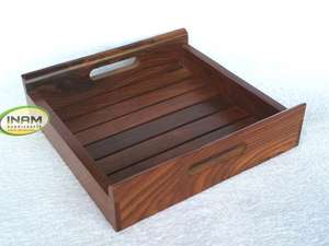 Designer Wooden Serving <b>Tray</b> Beautiful and Design Square Wooden Serving <b>for</b> <b>Breakfast</b>, Tea, Coffee in <b>Bed</b> - Product Image 5