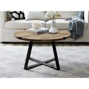 TABLE basse en bois fini VINTAGE, de forme ronde, décoration UNIQUE pour la maison, la cuisine, ou à manger - Product Image 3