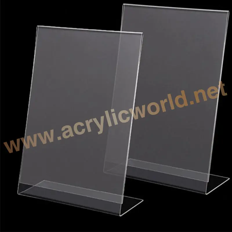 Support de panneau en acrylique transparent, pour cartes de Table A4, affichage en plastique, vertical, avec Base en Triangle