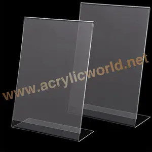 Supporto del Segno acrilico Trasparente A4 Carta di Tavola di Display di Plastica In Posizione Verticale Menu Stand con Triangolo di Base