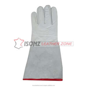 Gants de soudeur ISONZ Leather Zone en cuir de chèvre, avec manchette fendue, imperméables et ignifuges, pour le barbecue, le four et le soudage - Product Image 5