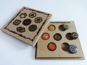 Juego de piedras de chacras grabadas, caja con símbolo de chacra, venta al por mayor - Product Image 2